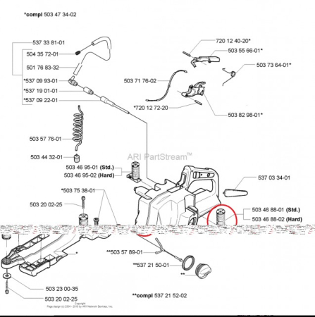 Amortizor drujba Husqvarna 394, 395 stanga [1]