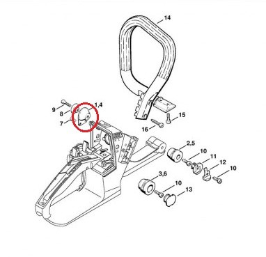 Amortizor talpa drujba compatibil Stihl MS 240, MS 260, MS 380 [2]