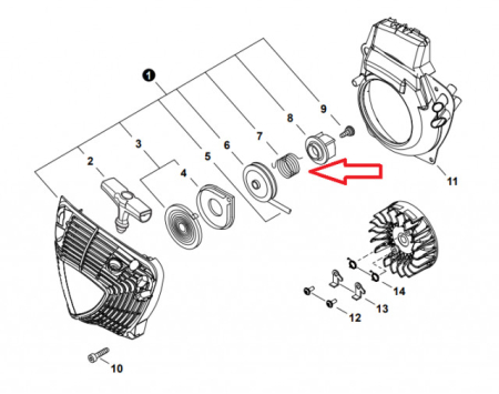 Arc intre demaror drujba ECHO CS4510 EPS (P022050420) [1]