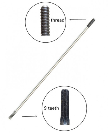 Ax angrenaj motocoasa 9 dinti - surub (Ø8mm, 66cm) [1]