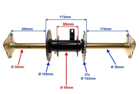 Ax roti spate ATV 90cc - 110cc (model 3) [1]
