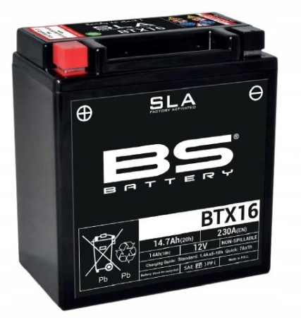Piese scutere - Baterie 14ah 12v BS-Battery (AGM Gel) borna + pe stanga