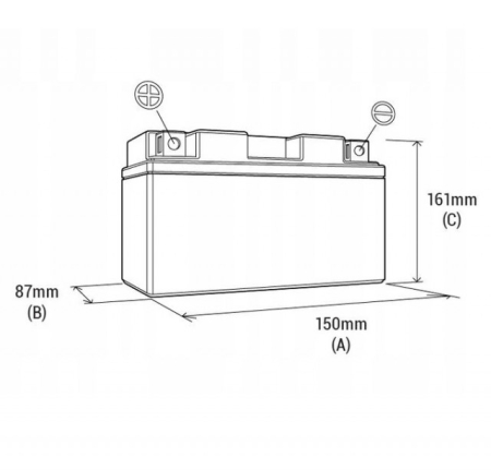 Baterie 14ah 12v BS-Battery (AGM Gel) borna + pe stanga [1]