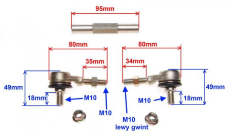 Bieleta de directie cu capete bara ATV 110cc (buc) model 1 [1]