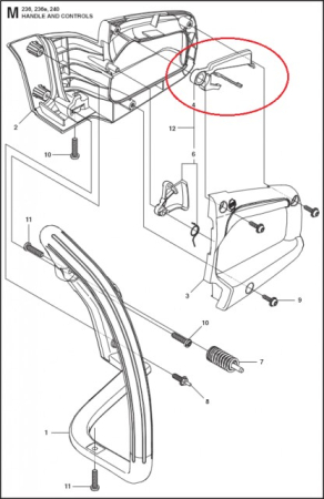 Blocator acceleratie Husqvarna 235, 240 - superioara (originala) [1]