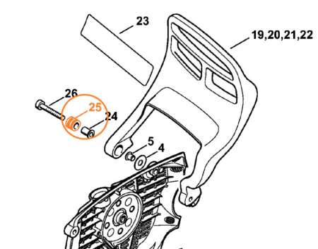 Bucsa maner frana drujba compatibila Stihl MS341, MS362, MS440, MS380 [1]