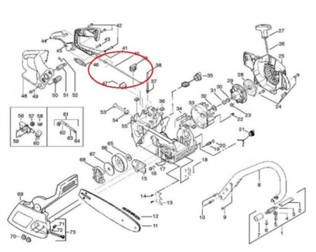 Cablu acceleratie drujba Partner / Woodhark / McCulloch / Ikra [2]