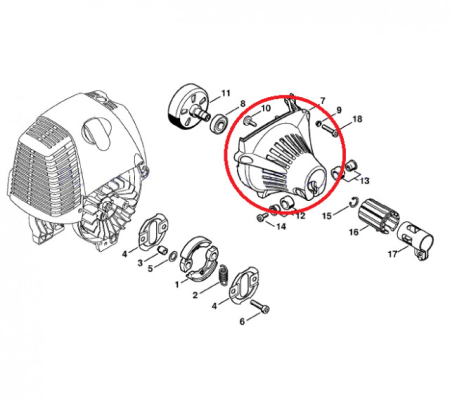 Cap superior motocoasa compatibil Stihl FS75, FS80, FS85 [1]