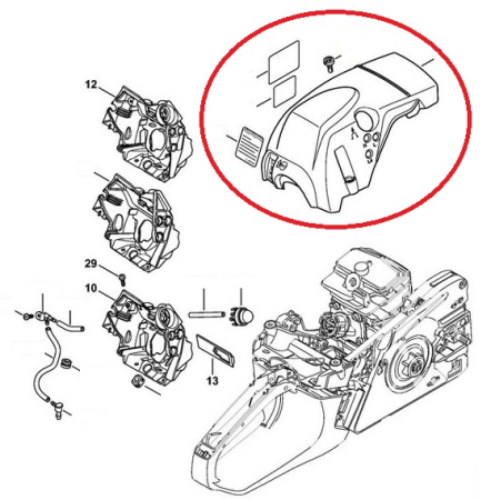 Carcasa filtru aer drujba compatibil Stihl MS 231, MS 251 [1]