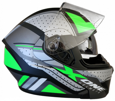 Piese scutere - Casca moto modulabila X-One Verde L