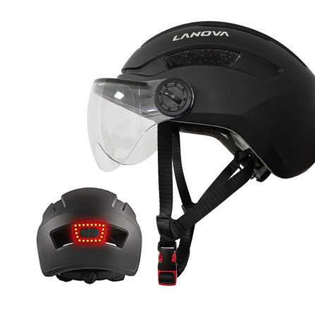 Piese scutere - Casca trotineta cu leduri incorporate (cu viziera)