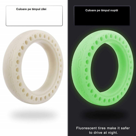 Cauciuc solid trotineta electrica verde florescent 8.5 Inch [1]