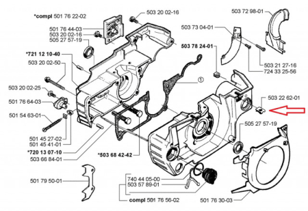 Clema carter drujba Husqvarna 51, 55, 265RX [1]