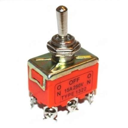 Piese schimb scule electrice, bormasina  - Comutator dublu 15A 250V (6 papuci)