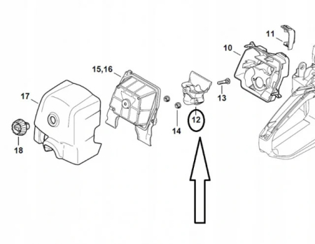 Conector filtru aer drujba compatibil Stihl MS 341, MS 361 [2]
