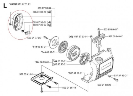Cuplaj demaror motocoasa Husqvarna 125, 128, 323, 535 [1]
