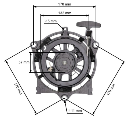 Piese motoutilaje  - Demaror compatibil Honda GCV 135, GCV 160, GCV 190 (model II)