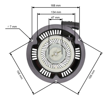 Piese motoutilaje  - Demaror masina de tuns gazon Cobra DG450, DG600, Nac, Einhell