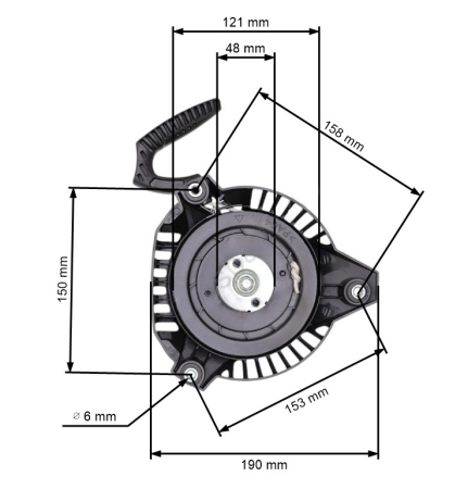 Piese motoutilaje  - Demaror masina de tuns gazon Hecht, Krysiak, Sterwins, Castorama, Daye, NAC