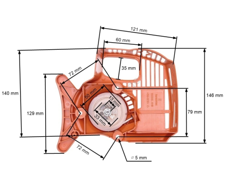 Piese motocoasa - Demaror motocoasa compatibil Stihl Fs 38, Fs 45, Fs 46, Fs 55