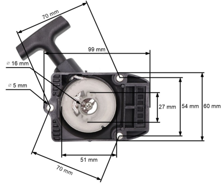 Piese motocoasa - Demaror motocoasa compatibil Stihl FS 75, FS 80, FS 85R, FS 85T, FS 85, FS 80R