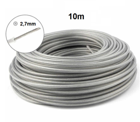 Piese motocoasa - Fir motocoasa insertie otel 2.7mm x 10m rotund