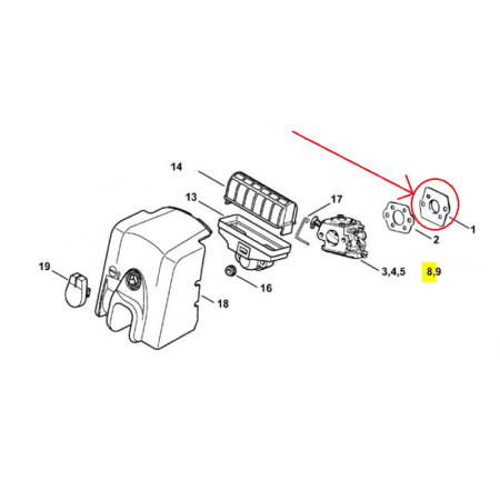 Flansa carburator Stihl MS210, MS 230, MS250 [1]