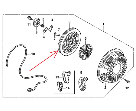 Fulie demaror Honda GX 340, GX 390 [1]