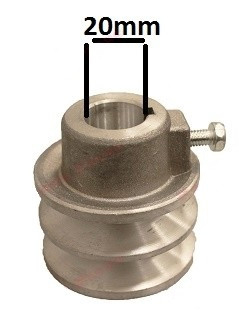 Fulie dubla motor generator, motopompa, motocultor 5-7 CP (ax 20 mm, diametru 55mm) [2]