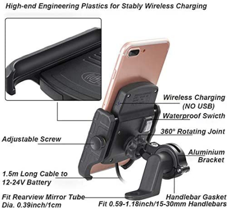 Incarcator wireless Moto / Atv 12V - 15W [1]
