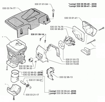 Kit cilindru drujba Husqvarna 136, 137 (cal. 2) [2]
