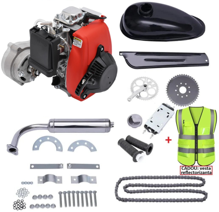 Kituri motor bicicleta  - Kit motor (4 TIMPI) bicicleta 49 cc (transmisie lant)