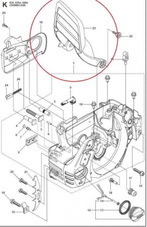 Maner frana drujba Husqvarna 135, 140, 435, 440 [1]