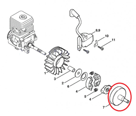 Oala ambreiaj motocoasa compatibila Stihl FS38, FS40, FS45, FS46, FS50, FS55, FS56 [1]