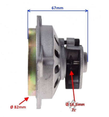 Piese scutere - Oala ambreiaj Pocket Bike 7 dinti (model 2)