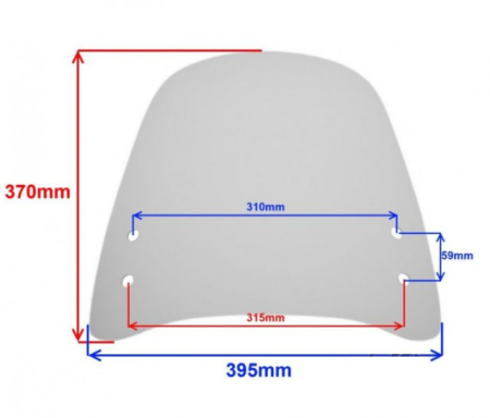 Parbriz moto / scuter universal 37 x 39 cm [1]