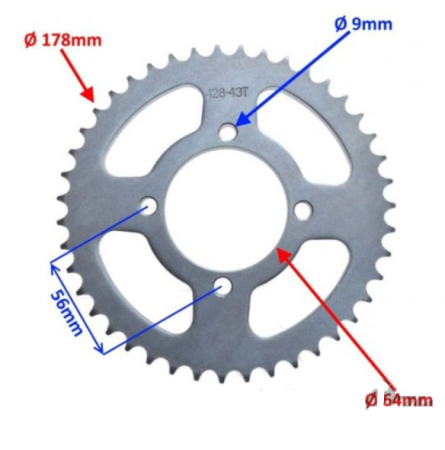 Pinion lant 428, 43 dinti Yamaha YBR 125cc [1]