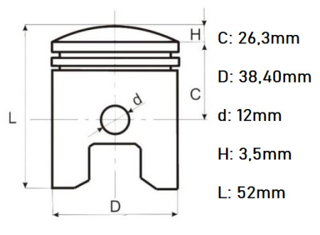 Piston ATV 4T 110cc 52.4mm [1]