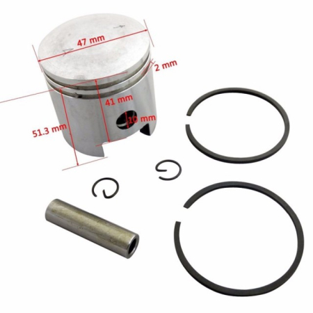 Piston kit motor bicicleta 80cc (47mm bolt 10mm) [2]