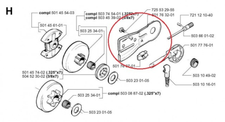 Placa lama Husqvarna 51, 55 carter - cal. 1 [1]