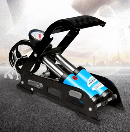 Piese biciclete  - Pompa bicicleta de picior (cilindru dublu)