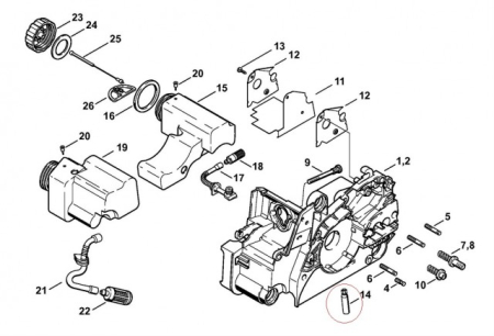 Pompa ulei drujba compatibila Stihl MS 170 - MS 250, 017-025 [1]