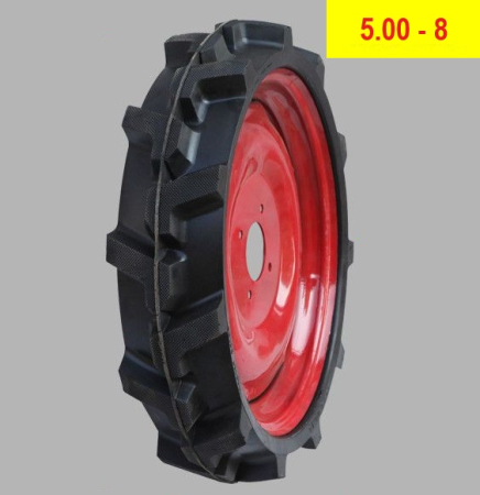 Piese motosapa / motocultor  - Roata completa echivalent 5.00 x 8 (CAUCIUC PLIN)