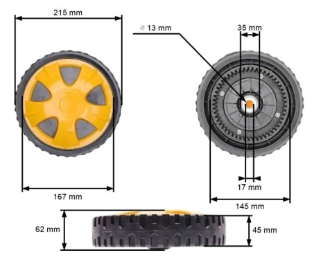 Piese masina de tuns iarba  - Roata masina tuns gazon Castorama, Fieldmann, Chinezesti