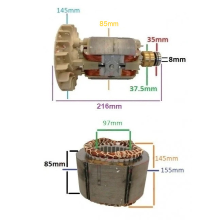 Rotor generator 2 - 5 kw (Gx 160, 168F etc) Cupru (Monofazic) [2]