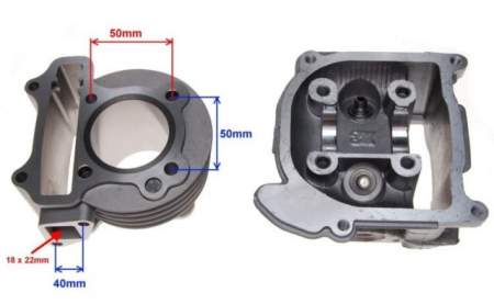 Set motor + chiulasa scuter 4T 80cc GY6 [1]