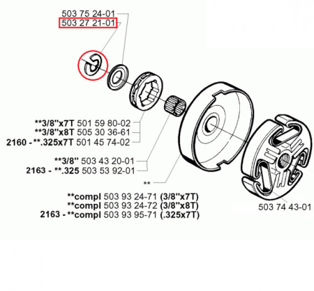 Siguranta oala ambreiaj drujba Husqvarna (8x16mm) [2]