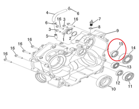 Simering carter dreapta 45 x 30 x 8mm Atv Linhai (35222) [1]
