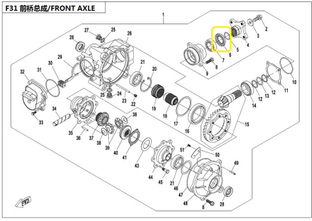 Simering grup fata / cupla cardan spate CF Moto 500 (35x50x7) [2]