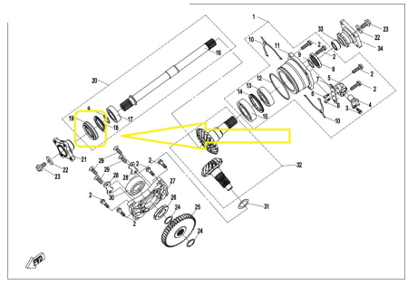 Simering grup fata / spate CF Moto 500 (34.5 x 61 x 9 / 13mm) [1]